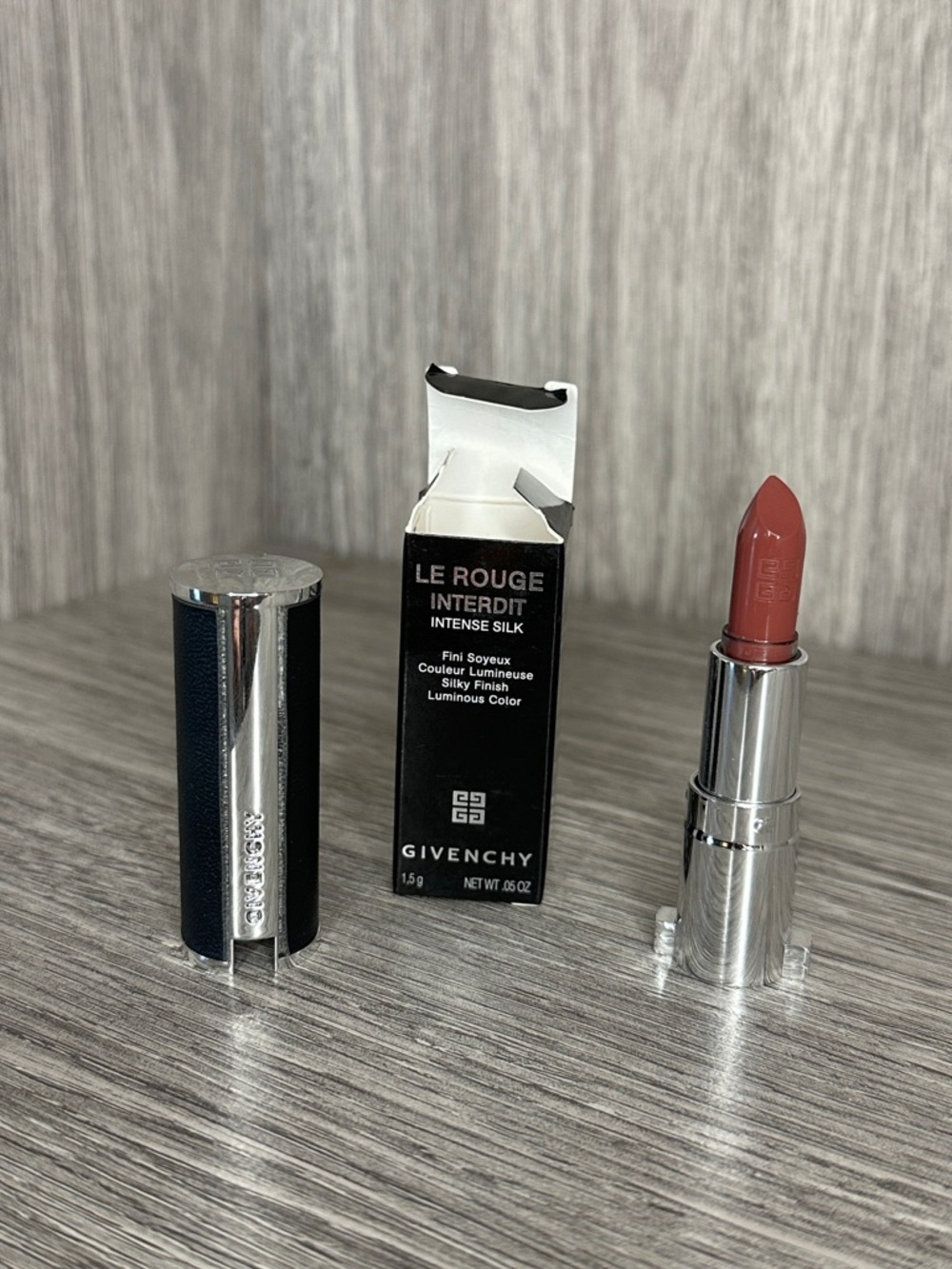 Givenchy Le Rouge Interdit Intense Silk Lipstick Mini! 1.5g. Shade Nude Boise